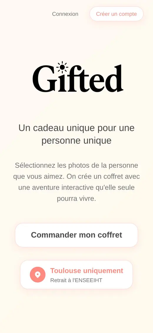 Le site de Gifted sur un téléphone